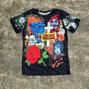 1992 Ozzy Osbourne Tattoo AOP Reprint Shirt Size L Band Tee